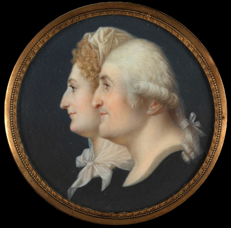 Artist's Parents-In-Law, miniature attributed to Jean-Baptiste Jacques Augustin, c.1800